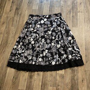 Boca Bay Black Foral Skirt Swim Cover Size Large